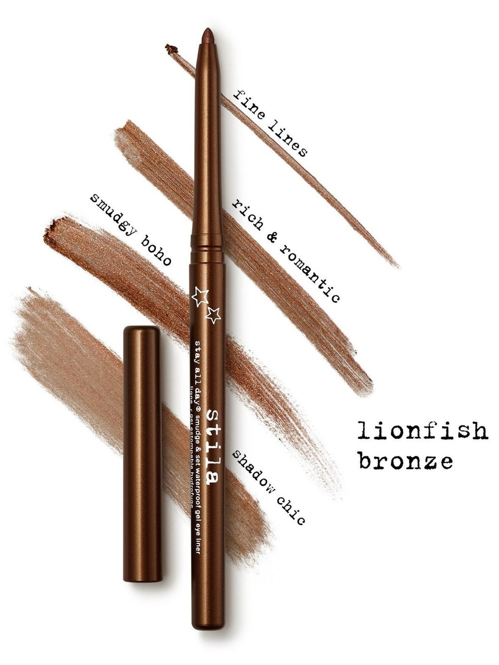BRAND NEW Stila Stay All Day Smudge Set Waterproof Gel Eye Liner Lionfish Bronze
